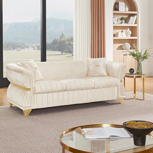 KEIKI 84" Luxury Oversized Velvet Chesterfield Sofa - Image 3