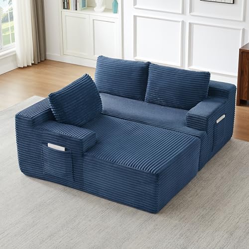 L Shaped Boneless Sectional Cloud Couches W/Chaise and Side Pockets - Image 4