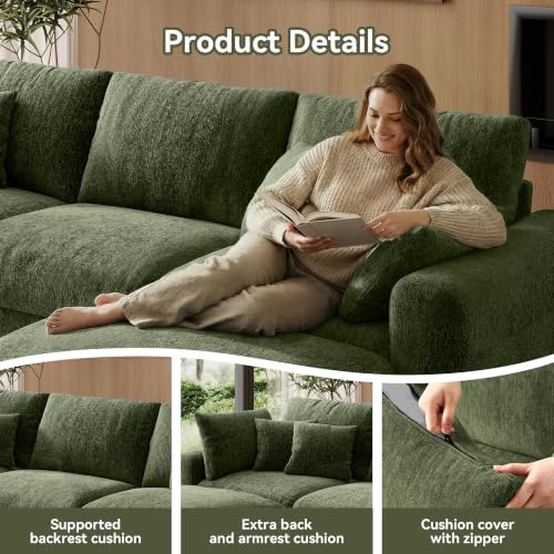 WorthFurni 107” Cloud Sectional Couches - Image 4