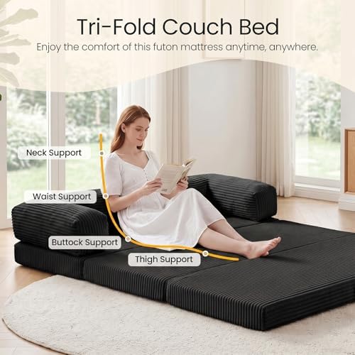 Erament Convertible Sofa Bed, Tri-Folding Mattress Queen Futon Couch Bed - Image 5