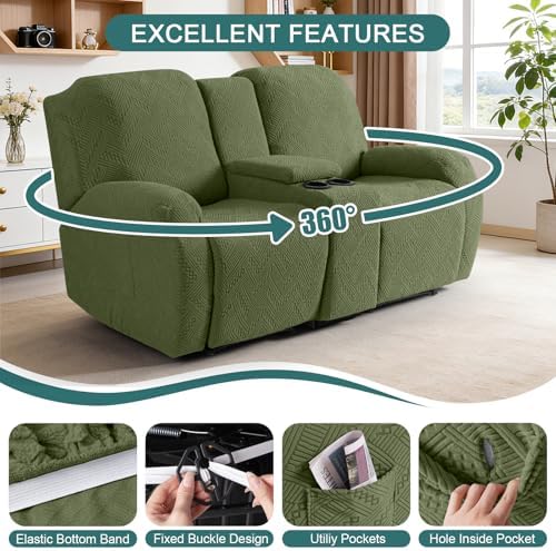 Ruaozz Stretch Loveseat Recliner Cover - Image 5