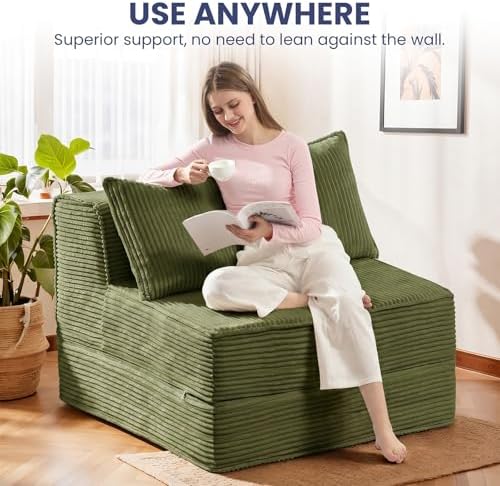Erament Folding Sofa Bed, Portable Floor Couch Lounge Sofa - Image 3