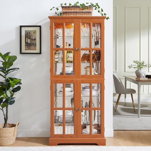 68" H Glass Curio Display Cabinet - Image 5
