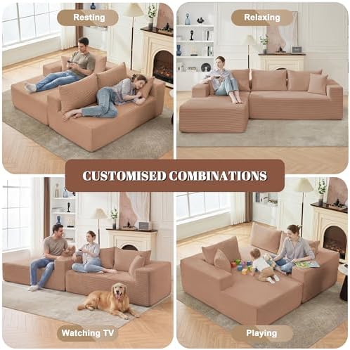 Mangodan 110” Boneless Couch, Cloud Sectional Sofa - Image 3