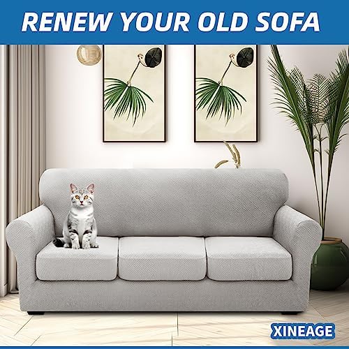 XINEAGE 4-Piece Stretch Sofa Cover, Washable Couch Covers - Image 4