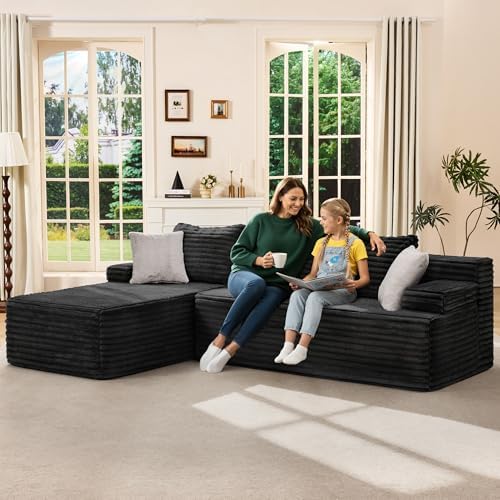Hobestluk Boneless Couch Modular Sectional Sofa L-Shape Lounge Cloud Couch - Image 3