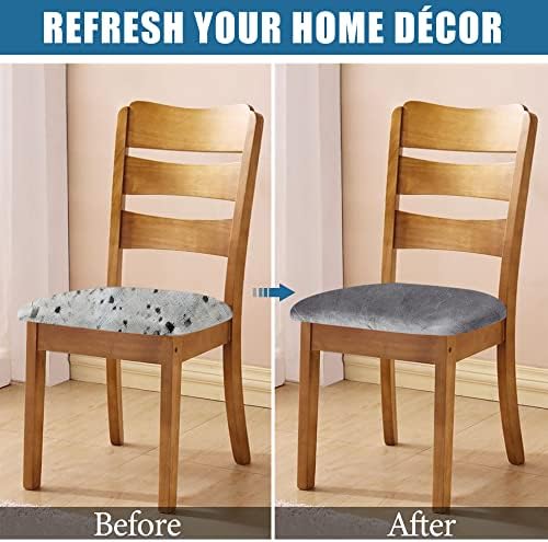 Smiry Velvet Seat Covers for Dining Room Chair Set of 4 - Image 5