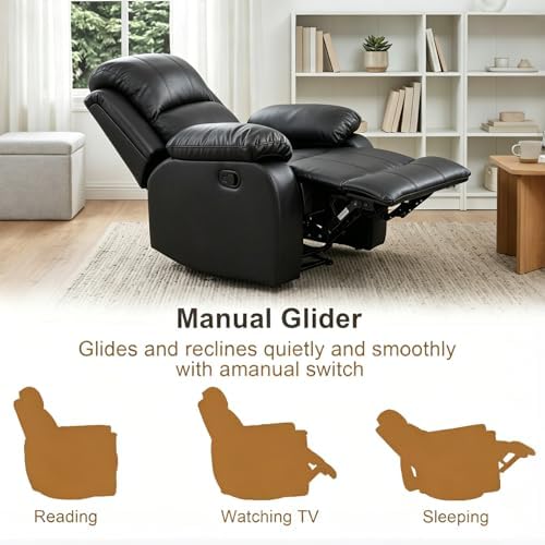 Leather Recliner Chair, a Manual Recliner 1 Seat, Living Room Reclining Sofa - Image 2