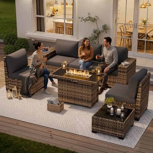 Patio Furniture Set with 44'' Fire Pit Table - Image 2