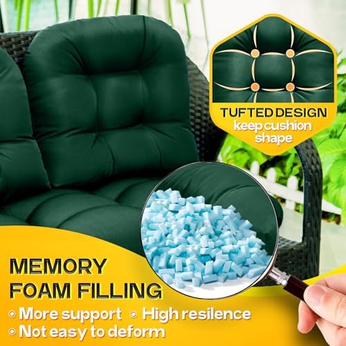 MAGIC ELEPHANT Wicker Chair Cushions, Indoor Outdoor Memory Foam Wicker - Image 3