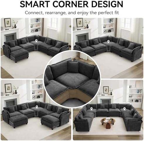 147'' Oversized U Shaped Couch, Modular Sofa - Image 6