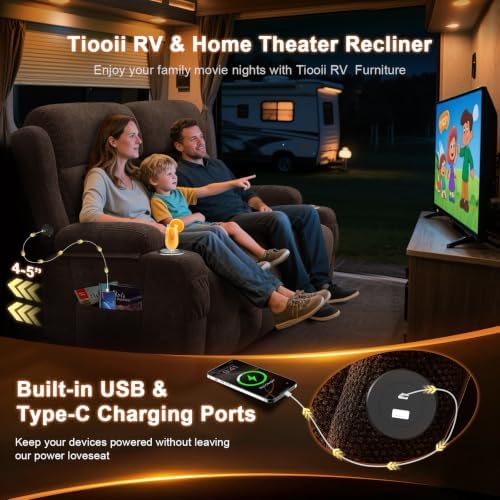 RV Loveseat Recliner Sofa, Wall Hugger Reclining RV Couch - Image 4