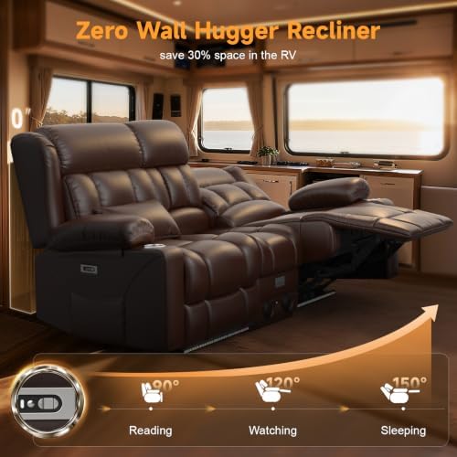 Power RV Loveseat Recliner Sofa, Electric Reclining Loveseat Couch - Image 6