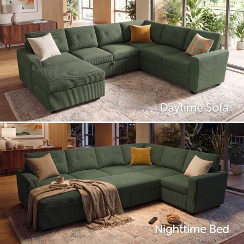 HONBAY Corduroy Sectional Sleeper Sofa - Image 5
