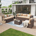 Aoxun 7 Piece Patio Furniture Set Wicker Rattan Patio Conversation Set by Aoxun