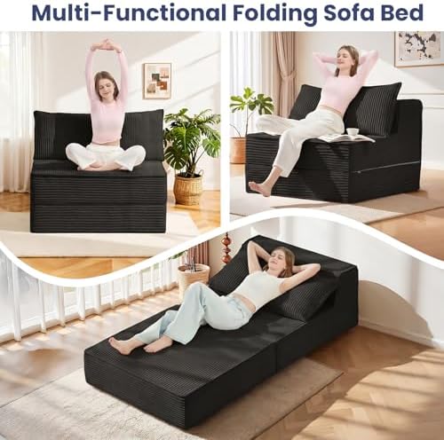 Erament Folding Sofa Bed, Portable Floor Couch Lounge Sofa - Image 6