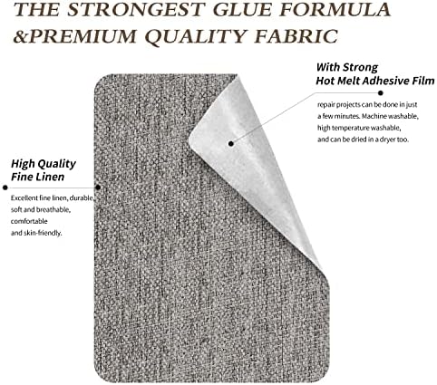 King Mountain Premium Linen Fabric Iron-on Repair Patch, Inside&Outside 3"x60" - Image 3
