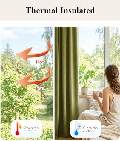 StangH Olive Green Velvet Luxury Drapes - Image 6