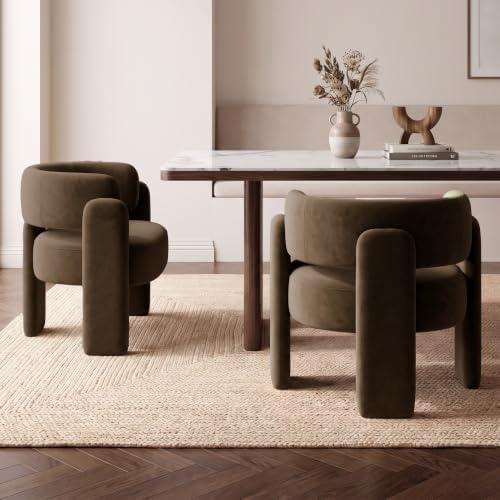 Velvet Barrel Accent Chairs Set of 2 - Image 5