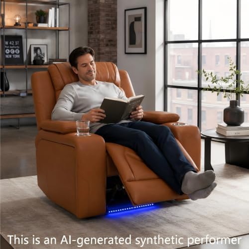 Power Recliner Sofa Set 3 Piece, Leather Reclining Couch - Image 3