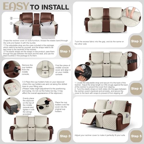 KinCam 100% Waterproof Loveseat Recliner Cover - Image 6
