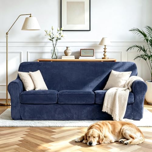 Luxury Velvet Sofa Covers for 3 Cushion Couch - Image 2