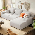 Homkdom Modular Sectional Sofa for Apartment, Light Grey, Right Facing by ElevateYourHome%EF%BC%8CEnhanceEver
