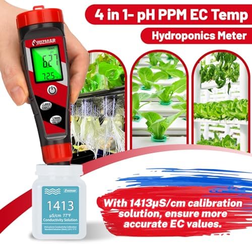 UIUZMAR pH Meter for Water Hydroponics Supplies 4 in 1 pH PPM ECTester - Image 3