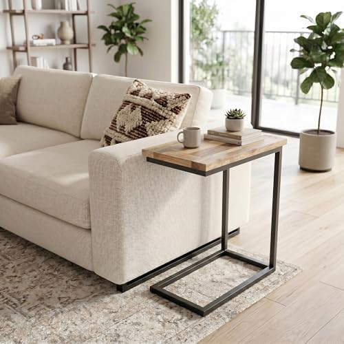 SIMPLIHOME Skyler 18" Wide Solid Wood Round C Side Table in Natural - Image 4