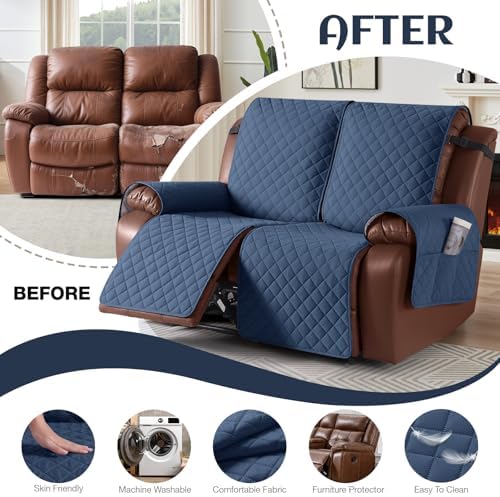 KinCam Waterproof Loveseat Recliner Covers Washable, 2 Seater - Image 5
