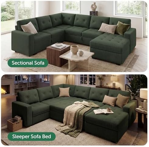 HONBAY 111.4'' Modular Sectional Sleeper Sofa - Image 4