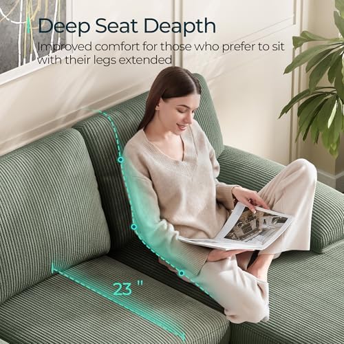 LINSY HOME Sectional Couch, 4 Seat Couch - Image 4