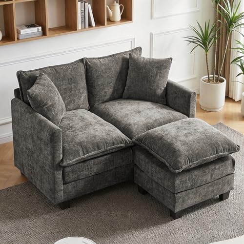 52'' Loveseat Sofa with Ottoman, Cloud Sofa Couch by Unknown