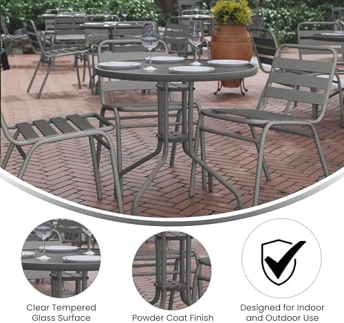 Flash Furniture 31.5 in Metal Round Table - Image 4