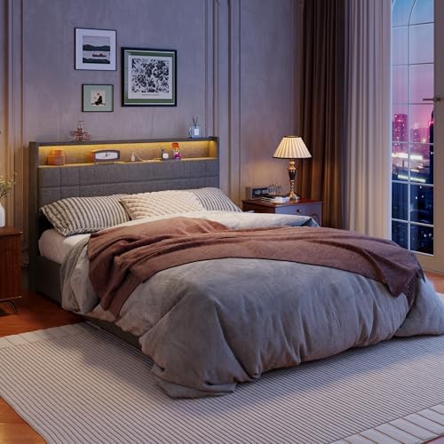 Forestell Queen Bed Frame with 4 Storage Drawers, LED Lights & Charging - Image 4