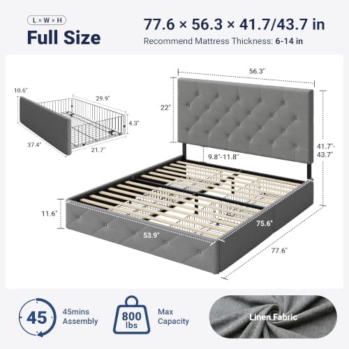 Allewie Full Size Storage Bed Frame - Image 2