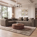 Claiks 106" Cloud Boneless Couch, Left Chaise Sofa, Light Grey by CLAIKS