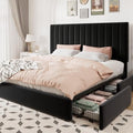 Allewie King Size Storage Bed Frame, Vertical Channel Tufted Adjustable by Allewie