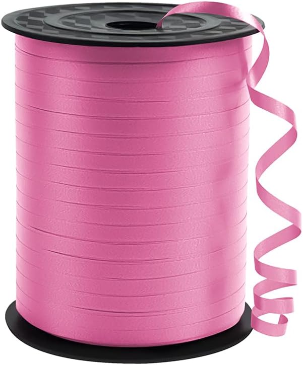 KMER LIFE Premium Pink Curling Ribbon, 1/5" Wide x 500 Yards Christmas Curling Ribbons for Gift Wrapping, Party Decoration, Balloon String, Ribbons for Florist Flower (1 Roll)