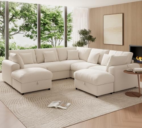 WorthFurni 107” Cloud Sectional Couches by WorthFurni
