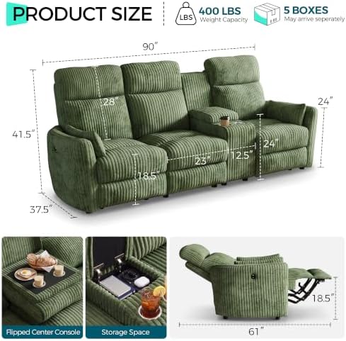 LINSY Modular 3-Seater Recliner Sofa - Image 2