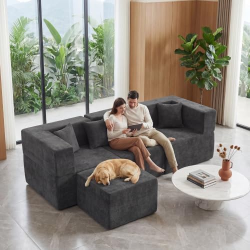 MONVANE L Shaped Boneless Sectional Couch Oversized - Image 2