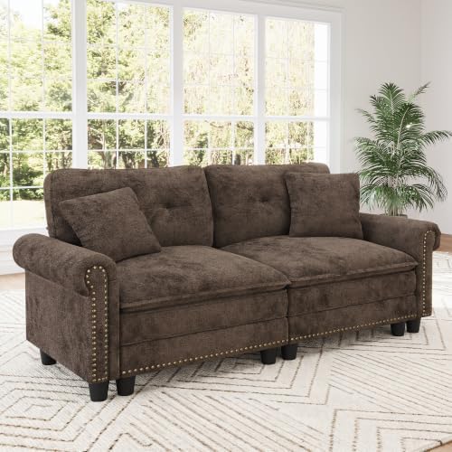 SUNSHINE VALLEY 73.2" Modular Loveseat Cloud Couch Rolled Arms & Deep Seats by SUNSHINEVALLEY