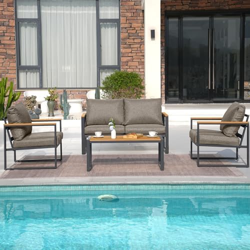 4 Pieces Metal Patio Furniture Set - Image 6