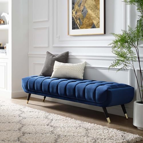 Modway Adept Mid-Century Modern Velvet Upholstered Tufted Accent Bench in - Image 2