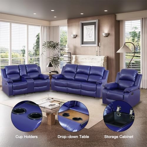 Manual Reclining Couch Sofa Set - Image 4