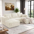 92.5" U-Shaped Boneless Modular Sectional Sofa, 3 Seater Sofa by TEKIROSE