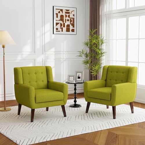 Accent Chair, Upholstered Armchair in Linen - Image 4