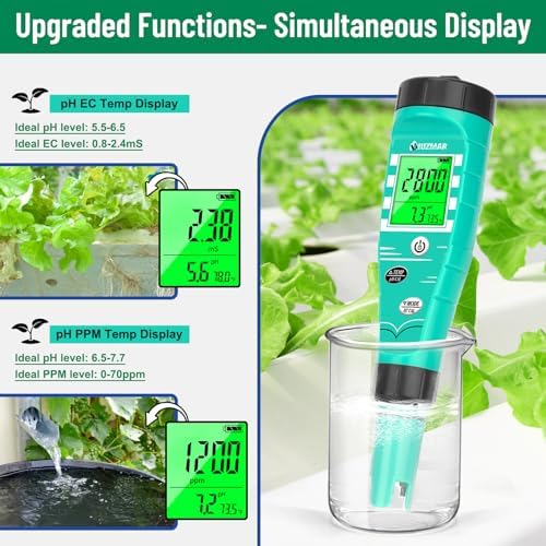 UIUZMAR pH Meter for Hydroponics EC pH Monitor pH ppm Tester for hydroponics - Image 3