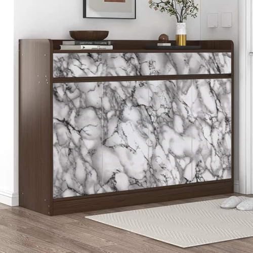 Yancorp 16"x787"/65.6' White Black Contact Paper Removable Wallpaper Grey Pull - Image 2